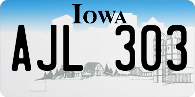 IA license plate AJL303