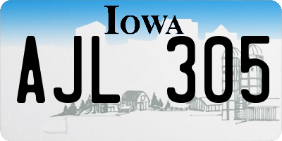 IA license plate AJL305