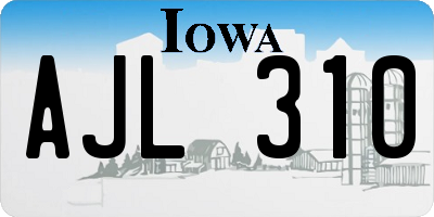 IA license plate AJL310