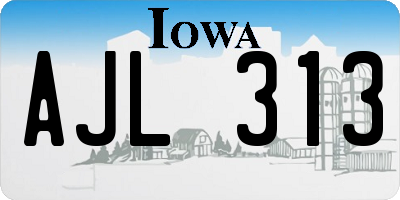 IA license plate AJL313