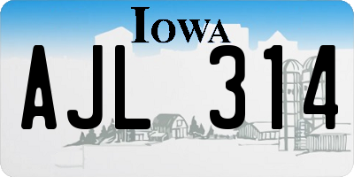 IA license plate AJL314