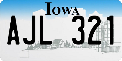 IA license plate AJL321