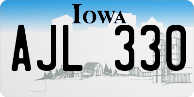 IA license plate AJL330