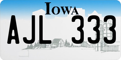 IA license plate AJL333
