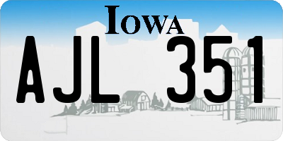 IA license plate AJL351