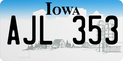 IA license plate AJL353