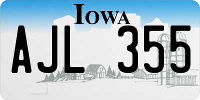 IA license plate AJL355
