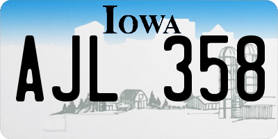 IA license plate AJL358