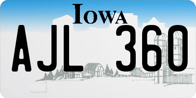 IA license plate AJL360
