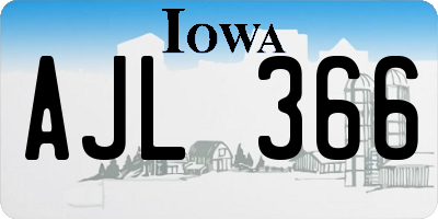 IA license plate AJL366