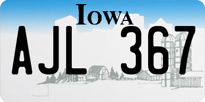 IA license plate AJL367