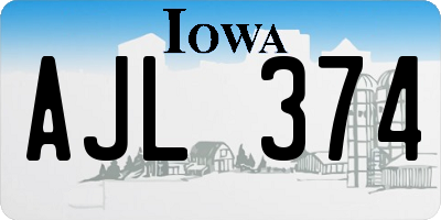 IA license plate AJL374