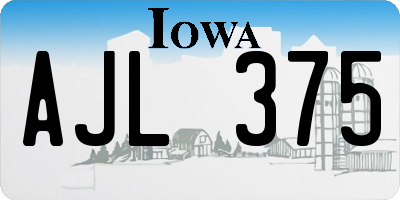 IA license plate AJL375