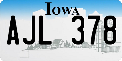 IA license plate AJL378