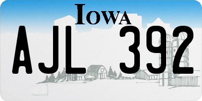 IA license plate AJL392