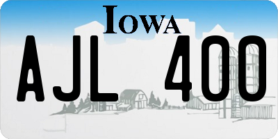 IA license plate AJL400