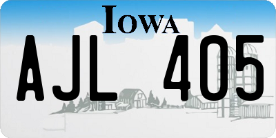IA license plate AJL405