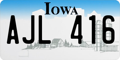 IA license plate AJL416