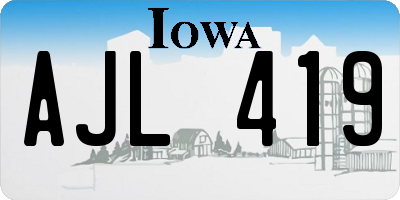 IA license plate AJL419