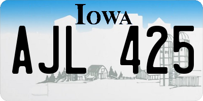 IA license plate AJL425