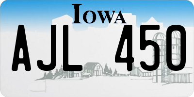 IA license plate AJL450