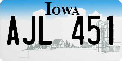 IA license plate AJL451