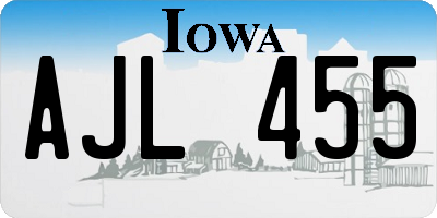 IA license plate AJL455