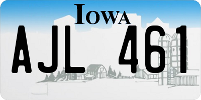 IA license plate AJL461