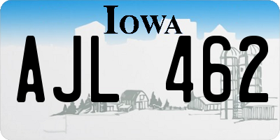 IA license plate AJL462