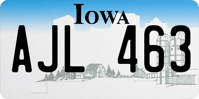 IA license plate AJL463