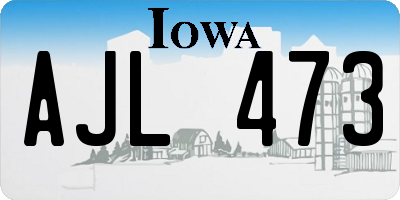 IA license plate AJL473