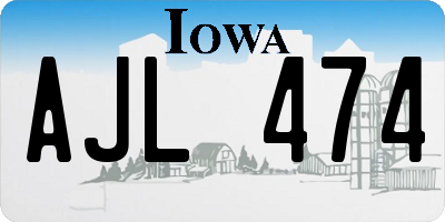IA license plate AJL474