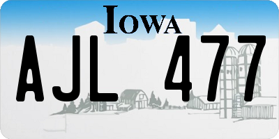 IA license plate AJL477