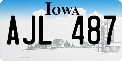IA license plate AJL487
