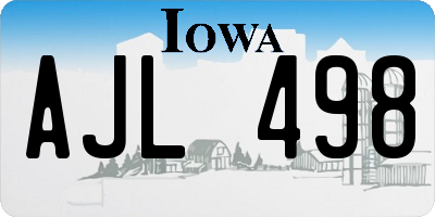 IA license plate AJL498