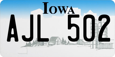 IA license plate AJL502