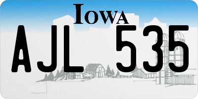 IA license plate AJL535