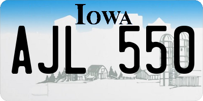 IA license plate AJL550