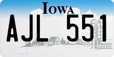 IA license plate AJL551