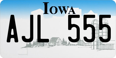 IA license plate AJL555