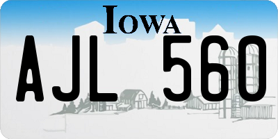 IA license plate AJL560