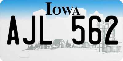 IA license plate AJL562