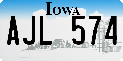 IA license plate AJL574