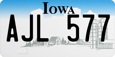 IA license plate AJL577