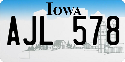 IA license plate AJL578