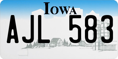 IA license plate AJL583