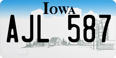 IA license plate AJL587