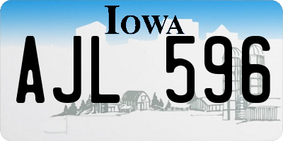 IA license plate AJL596