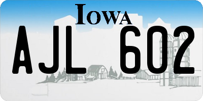 IA license plate AJL602