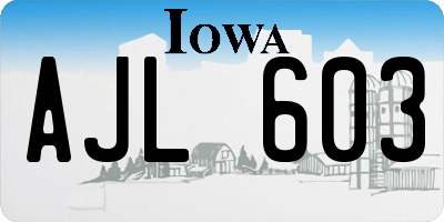 IA license plate AJL603